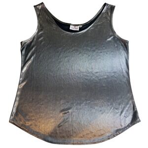 Carry Back Vintage Metallic Shimmer Scoop Neck Tank Top Blouse Size 10